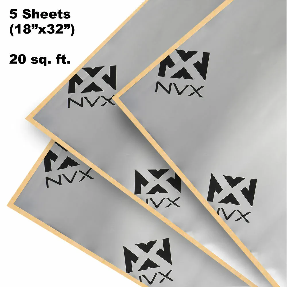 NVX SDTK20 20 Sq ft. Sound Damping Deadening Trunk Kit (5 18"x32" Pieces)