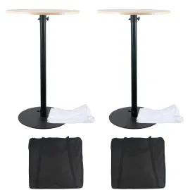 Eliminator Round Bar Cocktail Table Adjustable Bistro Pub Counter Indoor 2 Pack