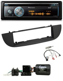Pioneer Lenkrad DAB USB CD Bluetooth Autoradio für Fiat 500 ab 2007 schwarz