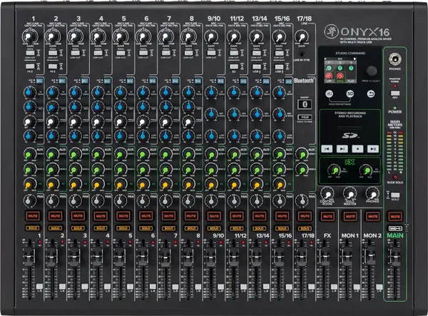 Аналоговый микшер Mackie Onyx 16-Channel Premium Analog Mixer with Multi-Track USB