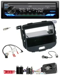 Автомагнитола JVC Bluetooth DAB USB для Hyundai i10 2009–2013, черная, Rubber Touch