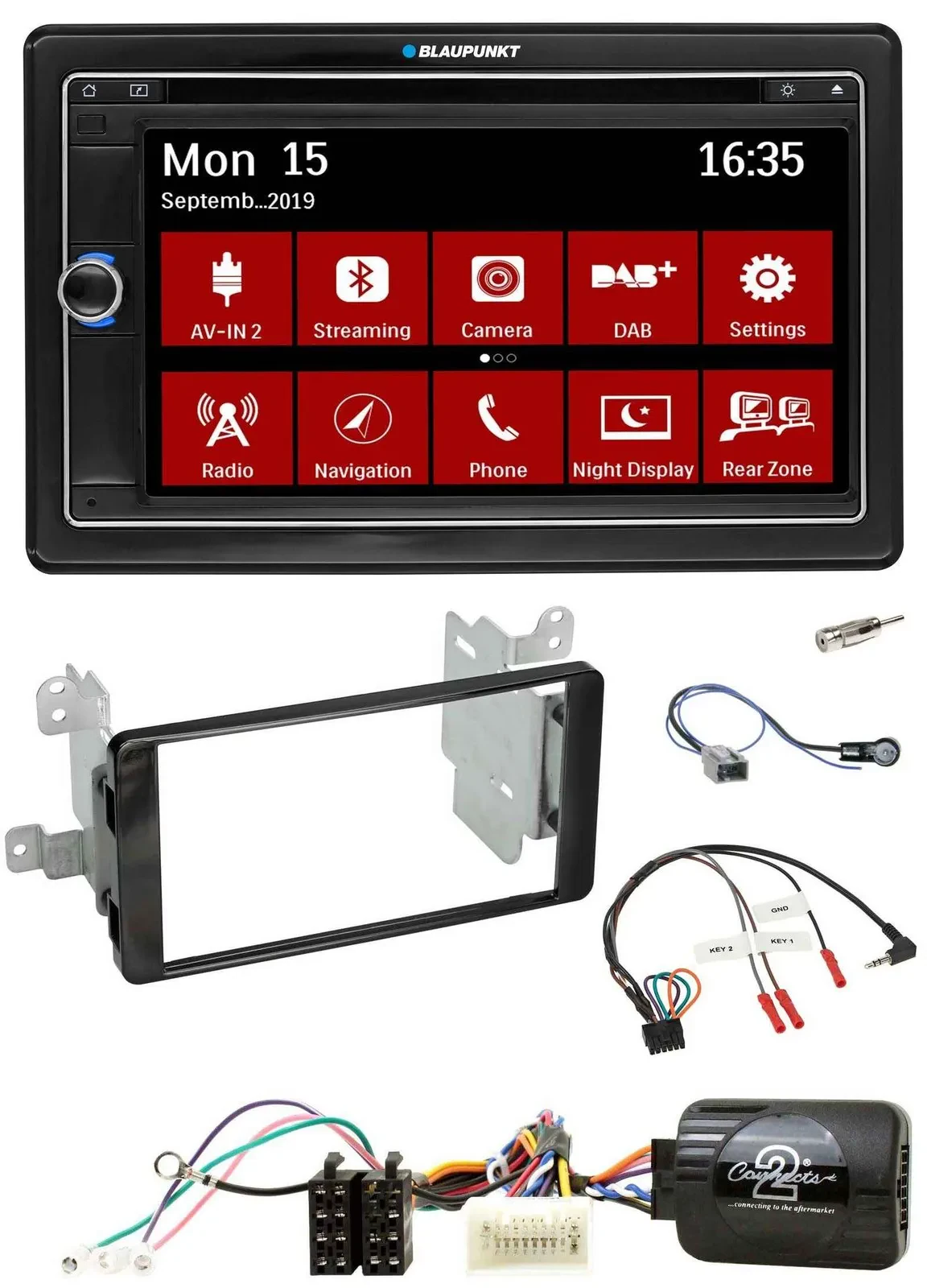 Blaupunkt Lenkrad DAB TMC 2DIN USB Bluetooth Navigation für Mitsubishi ab 2012 O