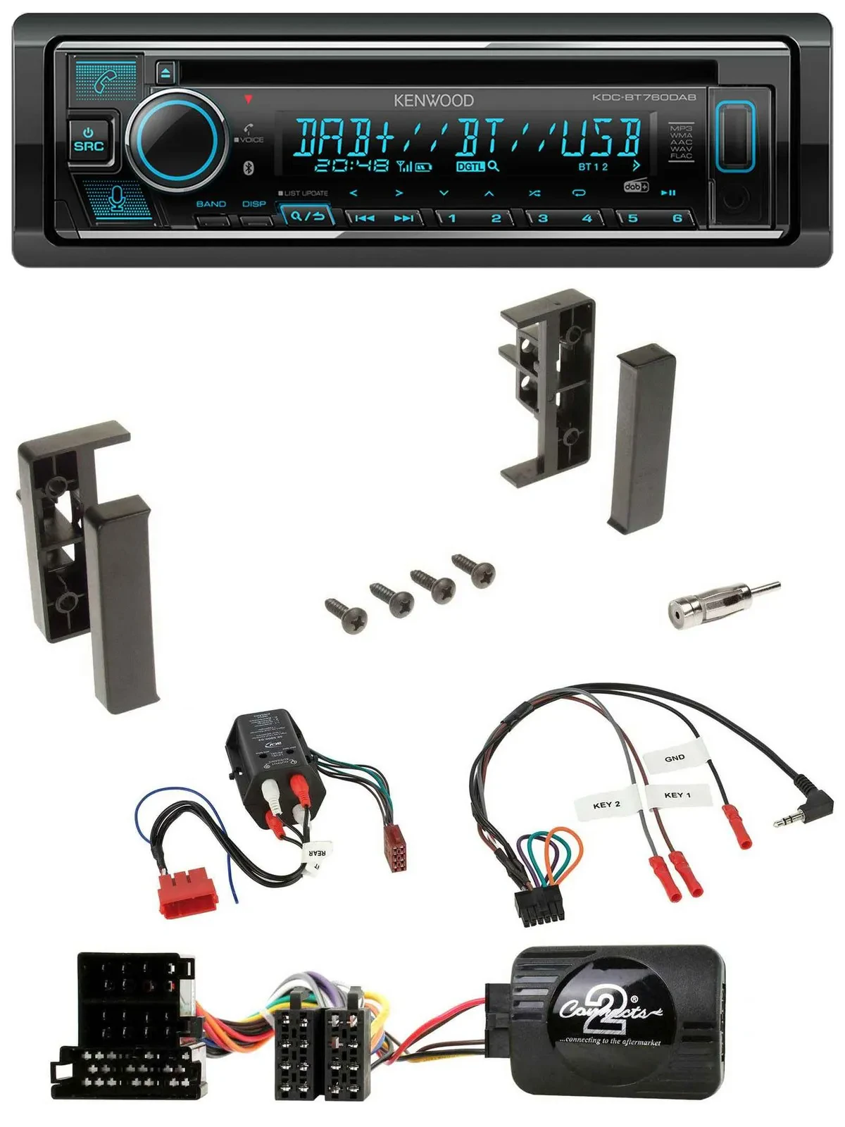 Kenwood Lenkrad Bluetooth DAB USB CD Autoradio für Audi A3 A4 A6 99-00 BOSE-Voll