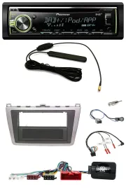 Автомагнитола Pioneer MP3 USB CD DAB для Mazda 6 (2008–2012), серебристо-черная, с управлением на руле