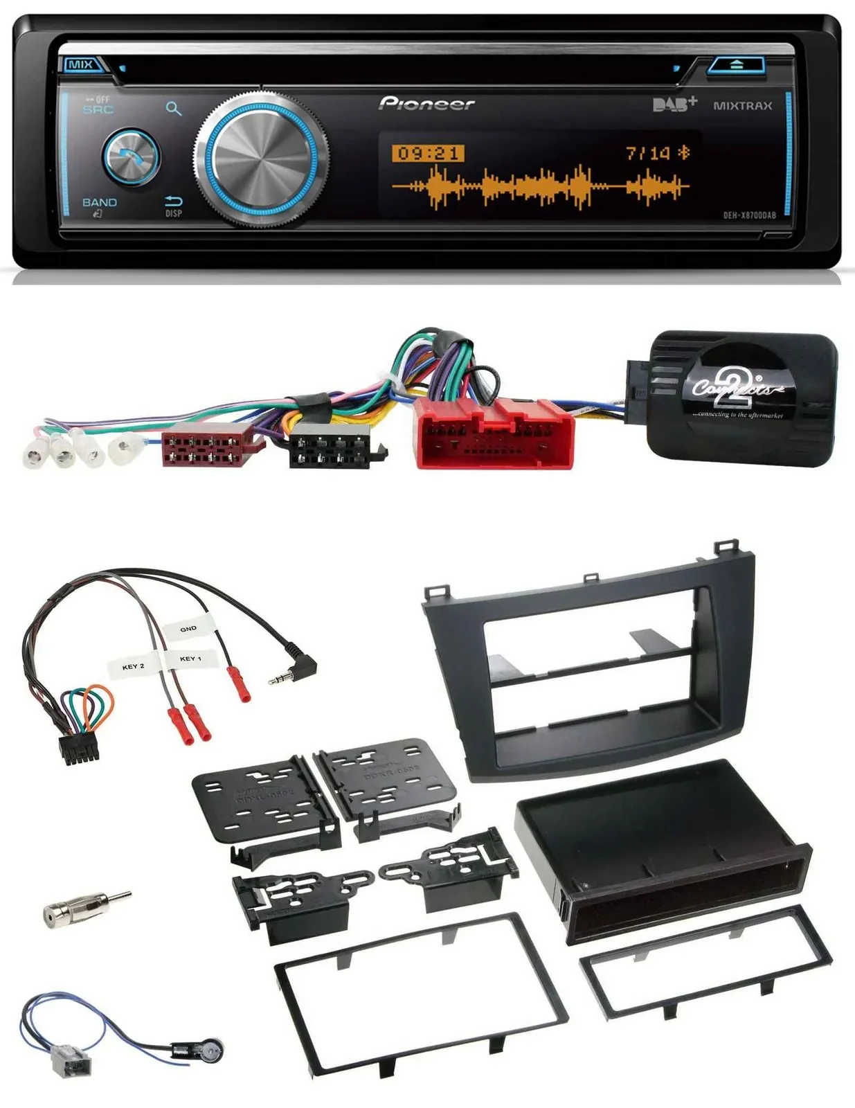 Автомагнитола для Mazda 3 2009–2013 Pioneer DAB, USB, CD, Bluetooth, CAN-Bus