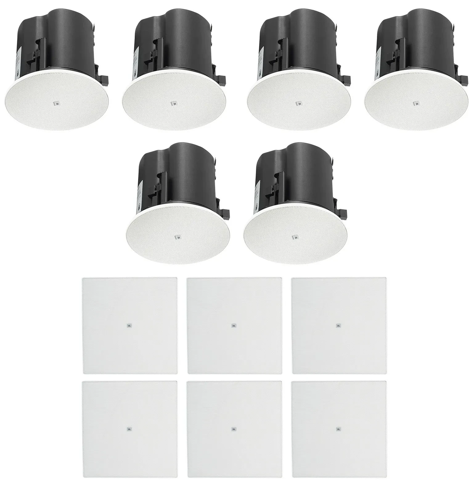 Потолочный громкоговоритель JBL Control 424C/T 4" 70V/16 Ом (набор, 6 шт.) с квадратными решетками