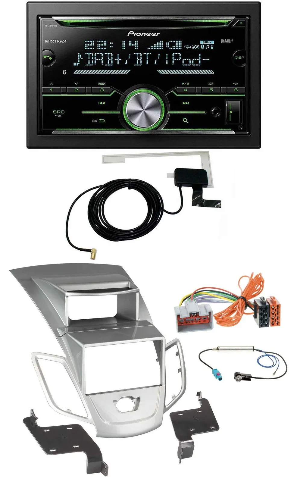Автомагнитола для Ford Fiesta (2008–2010) Pioneer 2-DIN, CD, USB, MP3, Bluetooth, DAB, с дисплеем