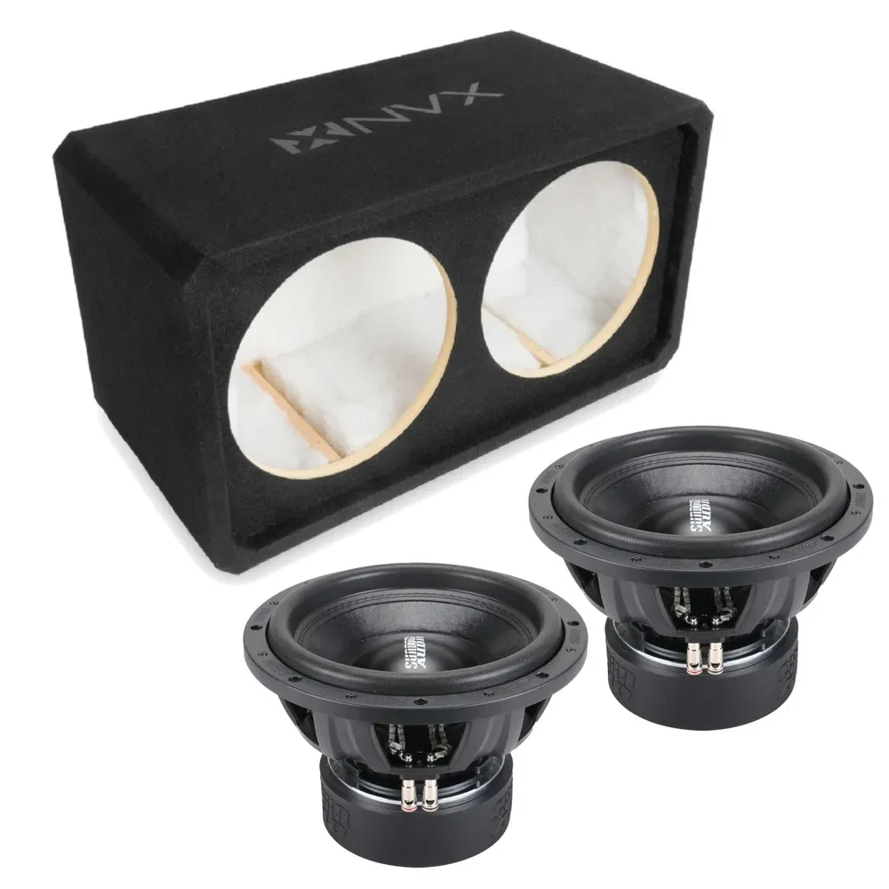 NVX NE122S Dual 12" Sealed 3/4" MDF Subwoofer Enclosure w/ SA Series  Subwoofer