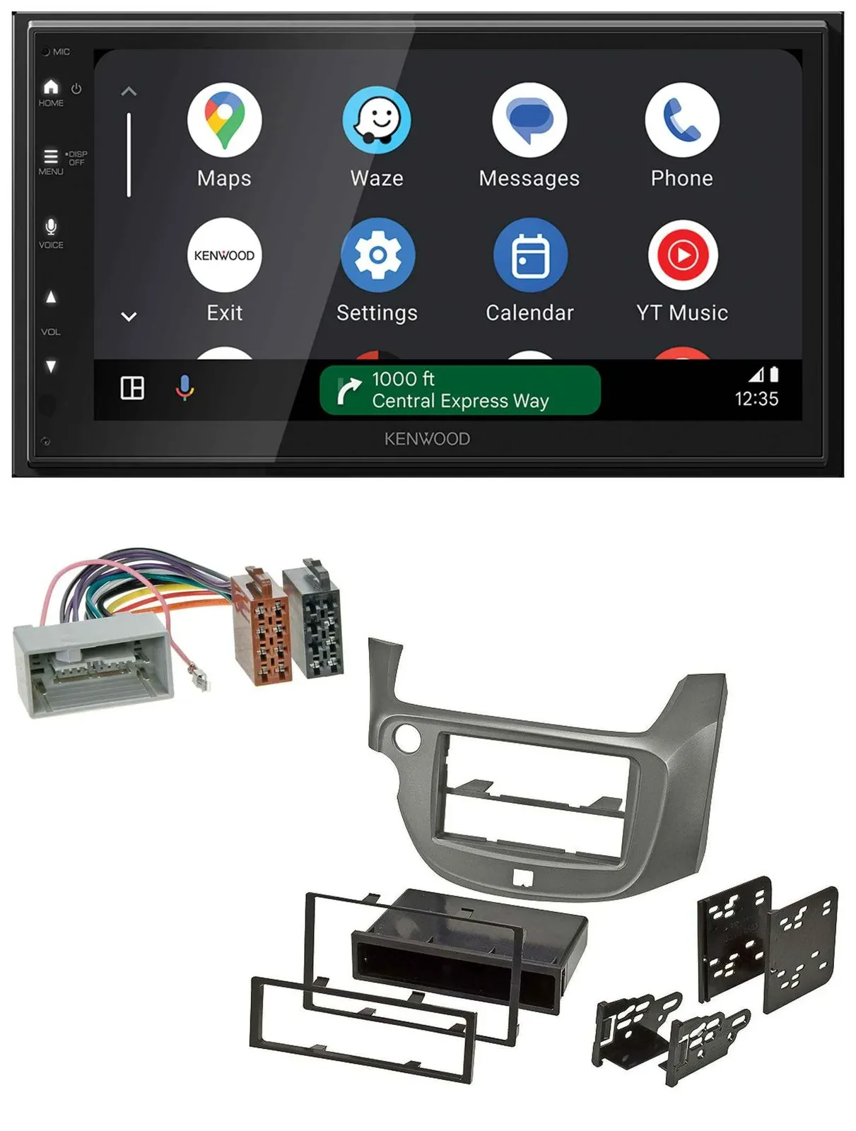 Kenwood DAB Bluetooth USB MP3 2DIN Autoradio für Honda Jazz ab 09 silber
