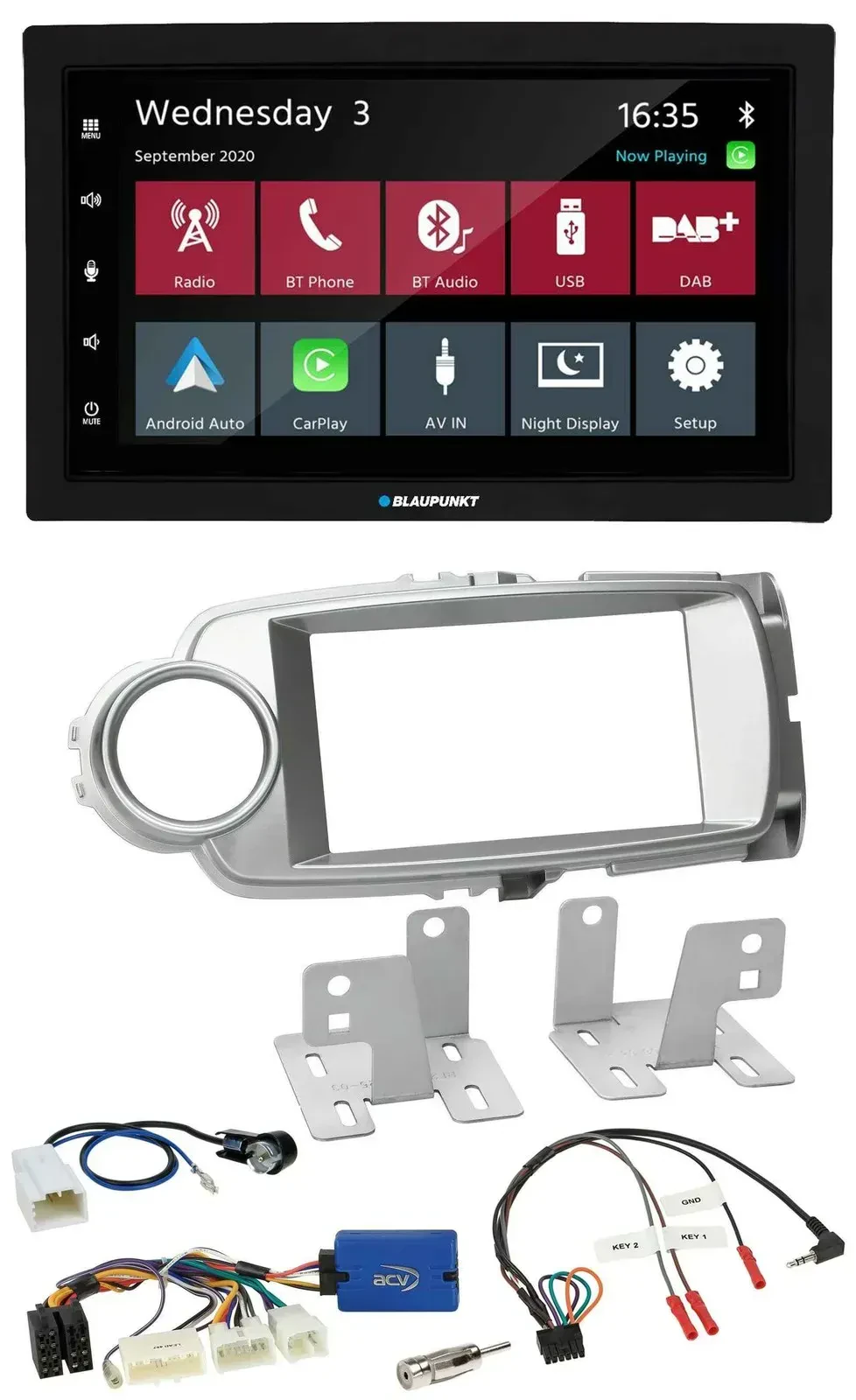 Blaupunkt DAB Bluetooth USB Lenkrad 2DIN Autoradio für Toyota Yaris 2011-2014 si