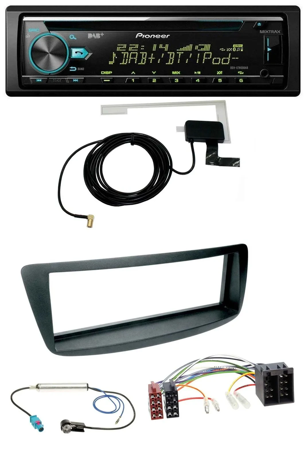 Автомагнитола Pioneer CD/MP3/USB/AUX DAB для Citroen C1/Peugeot 107 Fakra (фантомное питание)