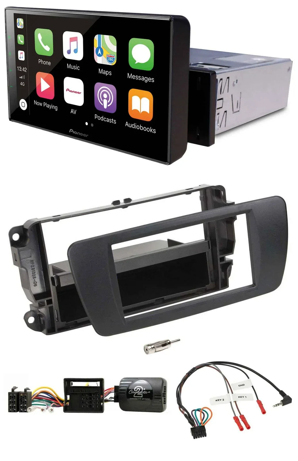 Pioneer Bluetooth Lenkrad DAB USB Autoradio für Seat Ibiza nitschwarz