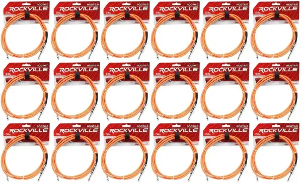 Инструментальный кабель Rockville RCGT6.0O Orange 1.8 м (18 штук)