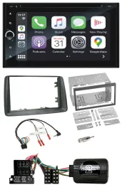 Автомагнитола Blaupunkt 2DIN, навигация, DAB, Bluetooth, USB, TMC для Fiat Panda 2004–2007, поддержка кнопок на руле