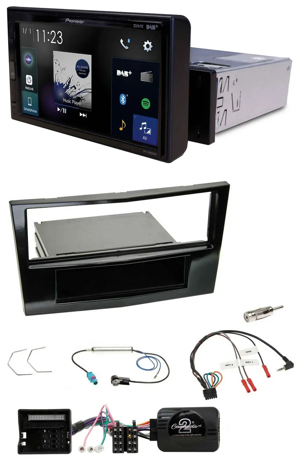 Pioneer DAB Lenkrad Bluetooth USB Autoradio für Opel Astra H Corsa D Zafira B Kl