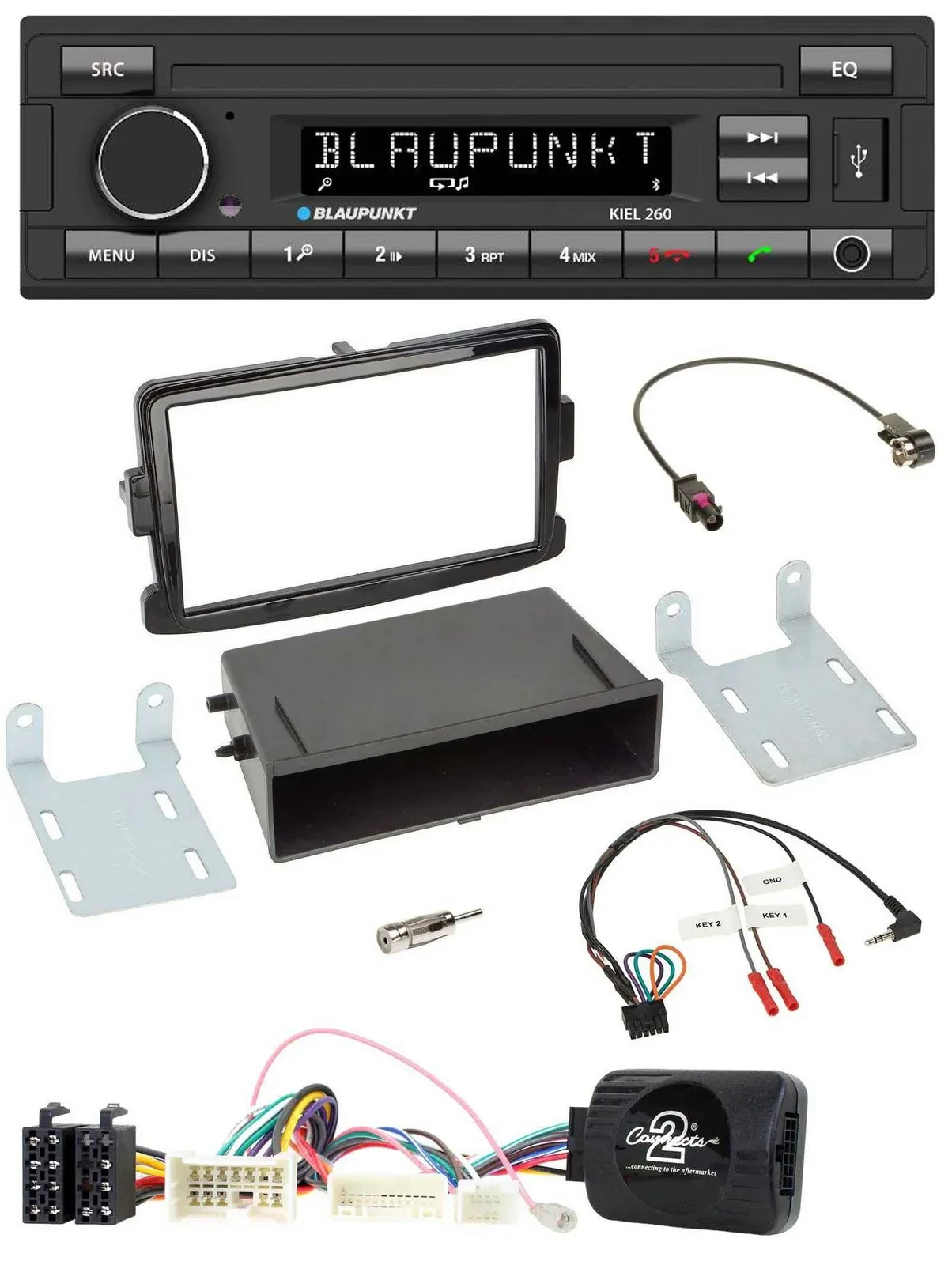 Автомагнитола для Dacia Dokker/Lodgy/Sandero Blaupunkt Bluetooth, DAB, USB, поддержка кнопок на руле