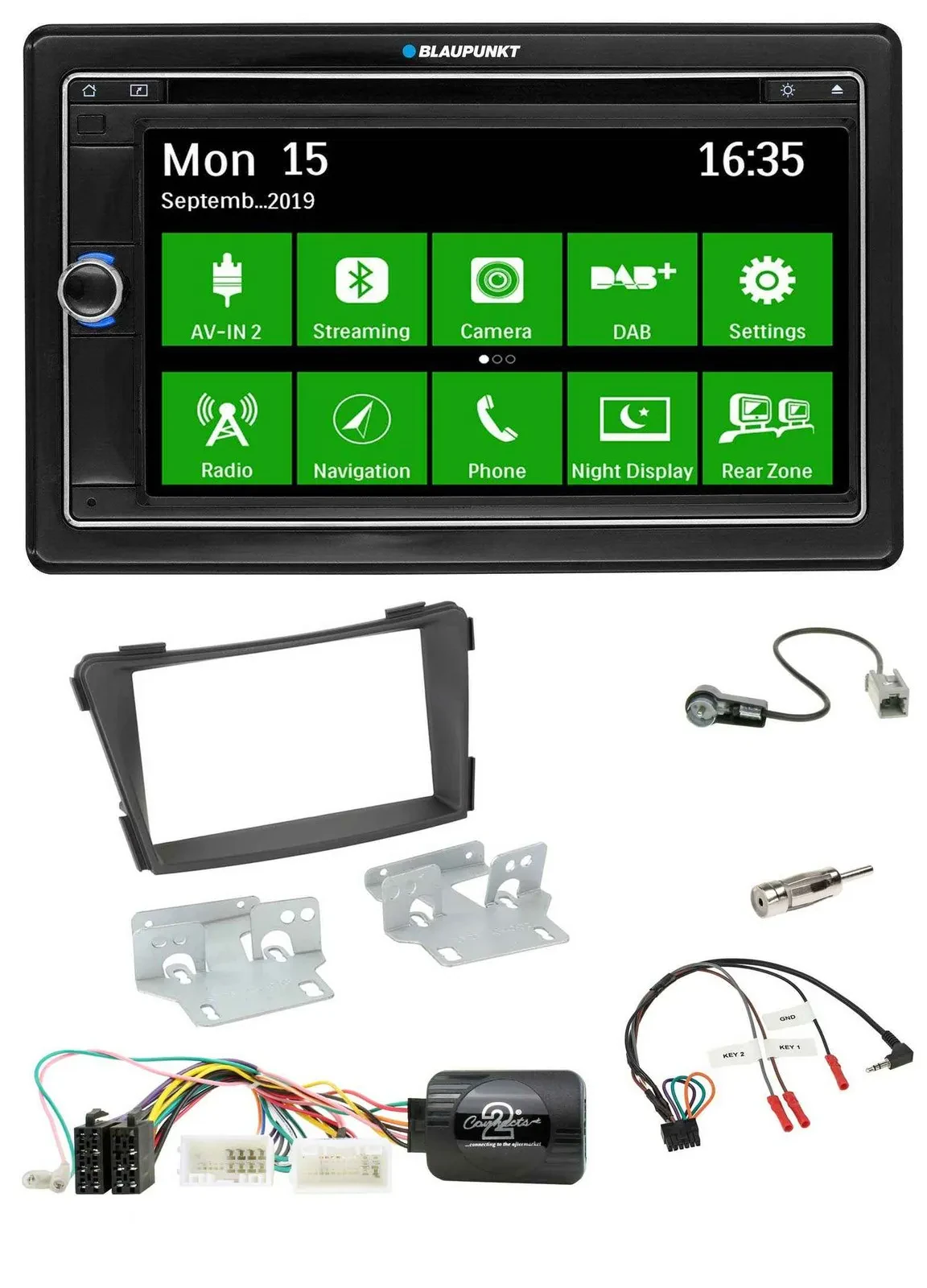 Blaupunkt Bluetooth 2DIN Lenkrad DAB USB TMC Navigation für Hyundai i40 VF ab 20