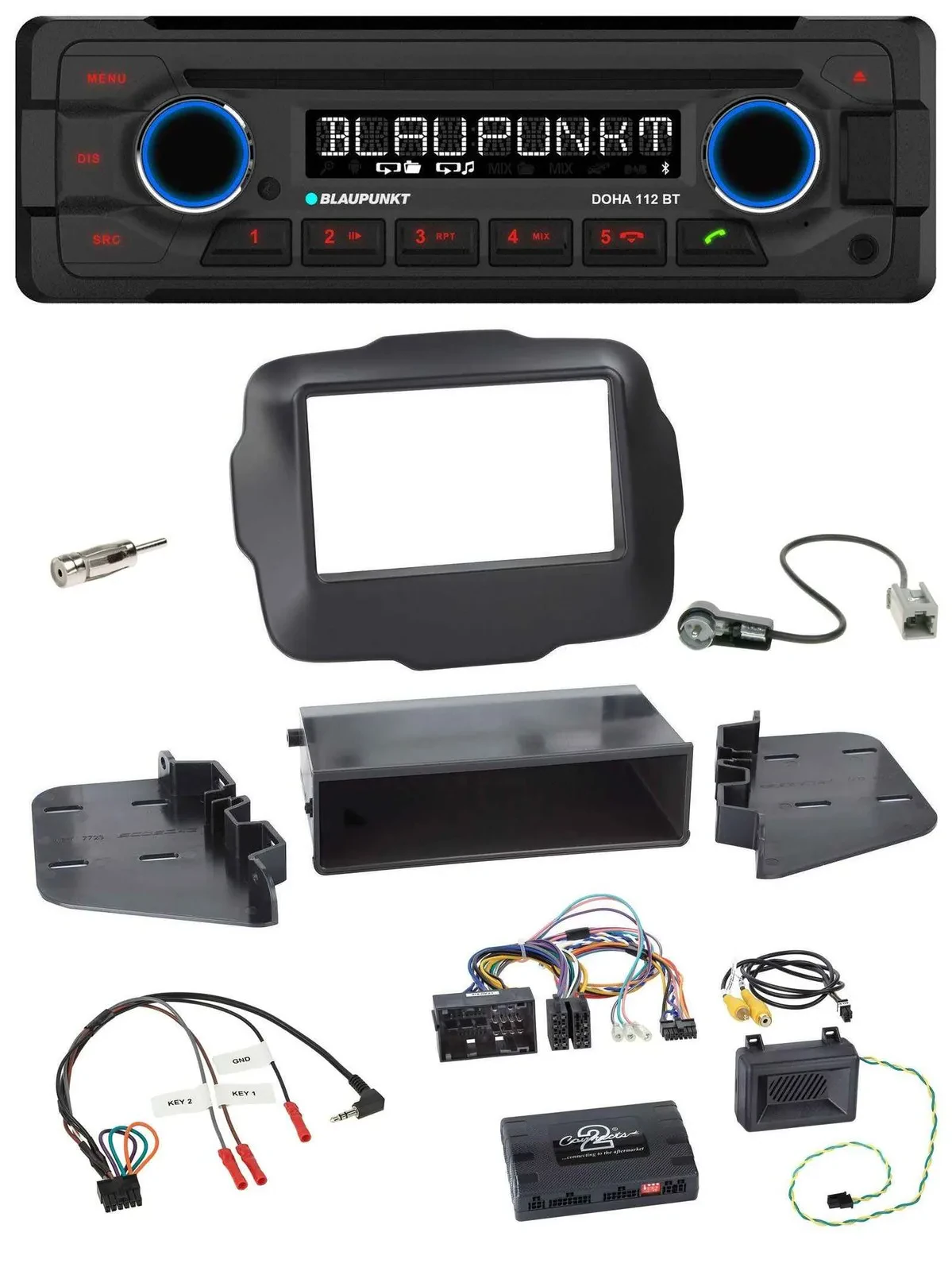 Blaupunkt Lenkrad MP3 CD Bluetooth USB Autoradio für Jeep Renegade ab 2015