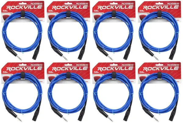 Коммутационный кабель Rockville RCXMB10-BL Blue 3 м (8 штук)