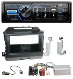 JVC Bluetooth Lenkrad USB DAB Autoradio für Kia Sportage 3 10-15 schwarz