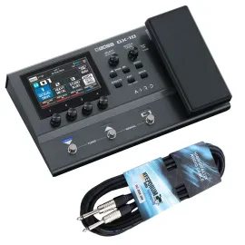 Boss GX-10 Effektgerät Multi-Effektprozessor für Gitarre und Bass mit Kabel