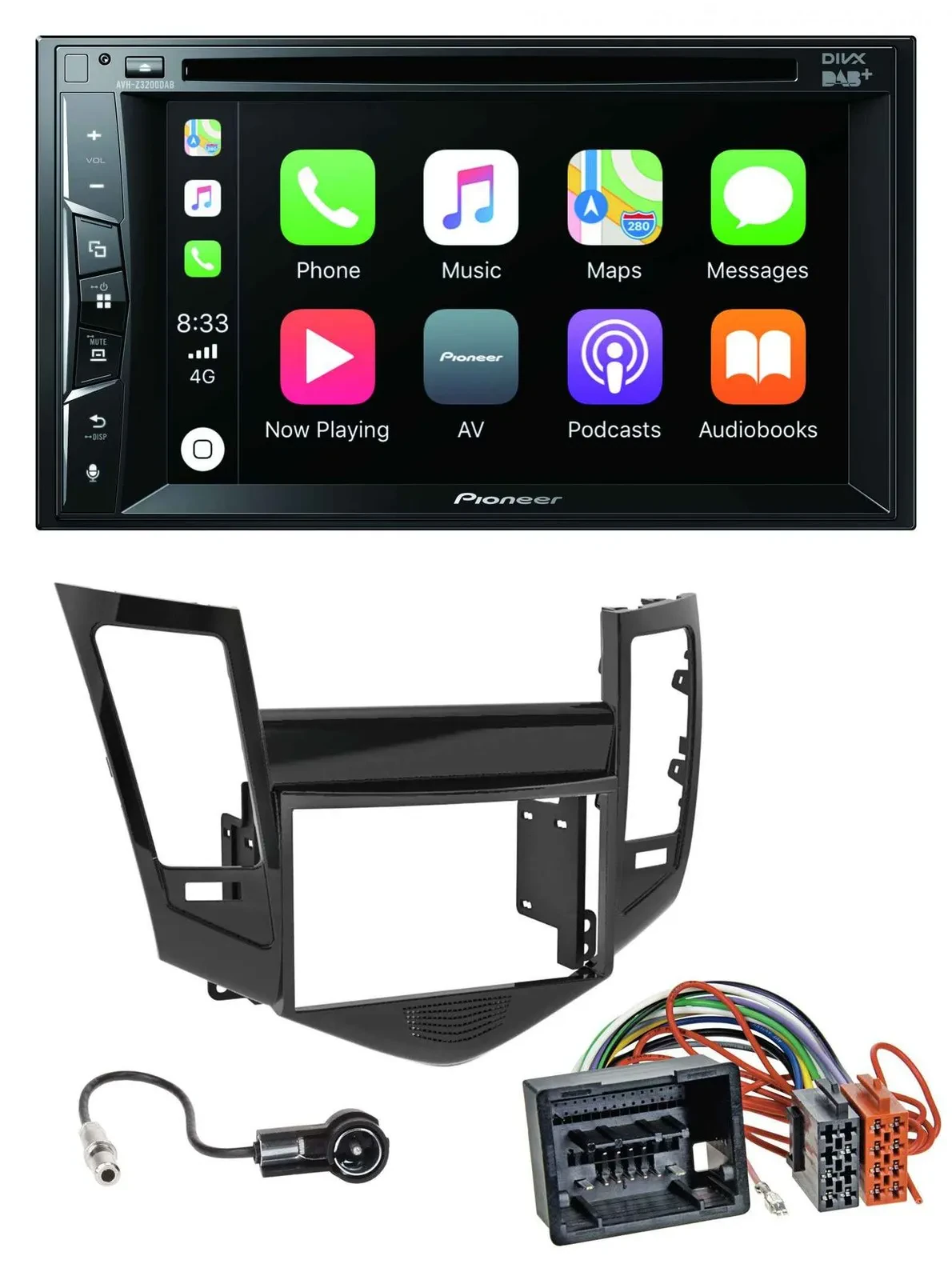 Pioneer MP3 USB DVD Bluetooth DAB 2DIN Autoradio für Chevrolet Cruze ab 2009