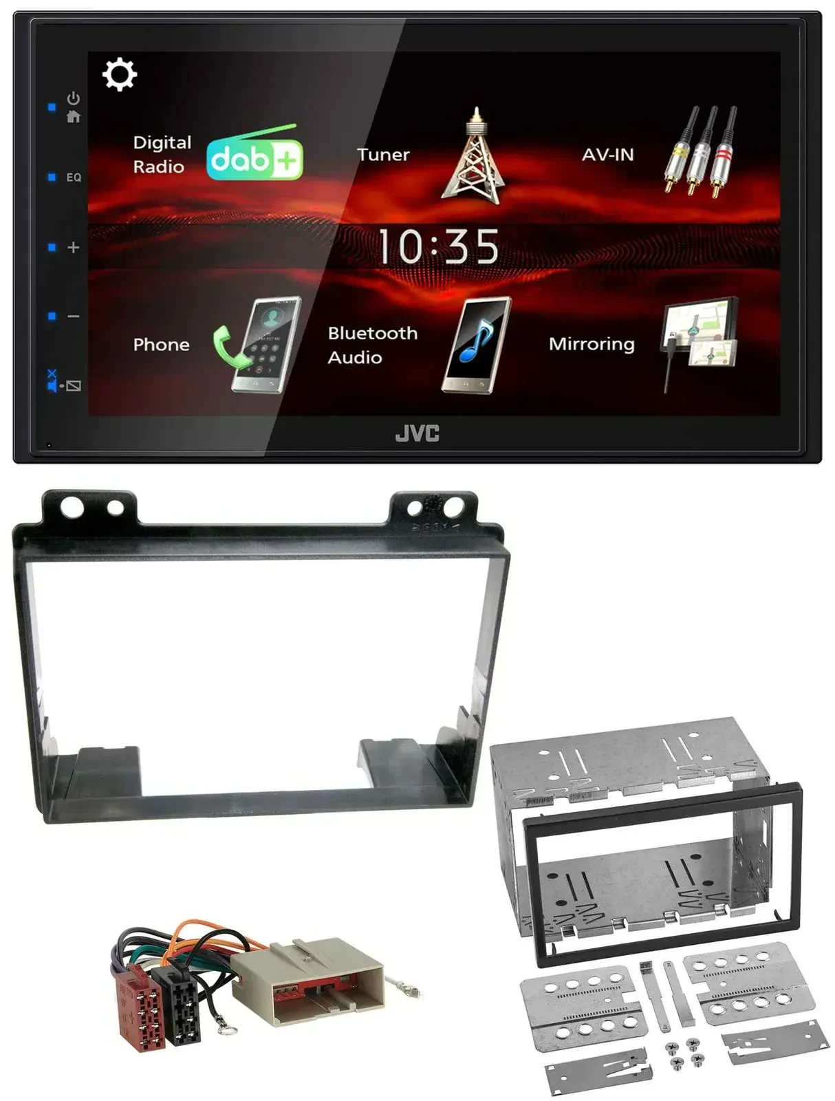 Автомагнитола для Ford Fiesta 2003–2005 и Fusion 2002–2005 JVC 2DIN USB Bluetooth MP3 DAB