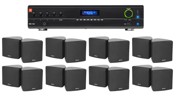 Настенная акустика JBL Cube 70v Black с усилителем (16 штук)