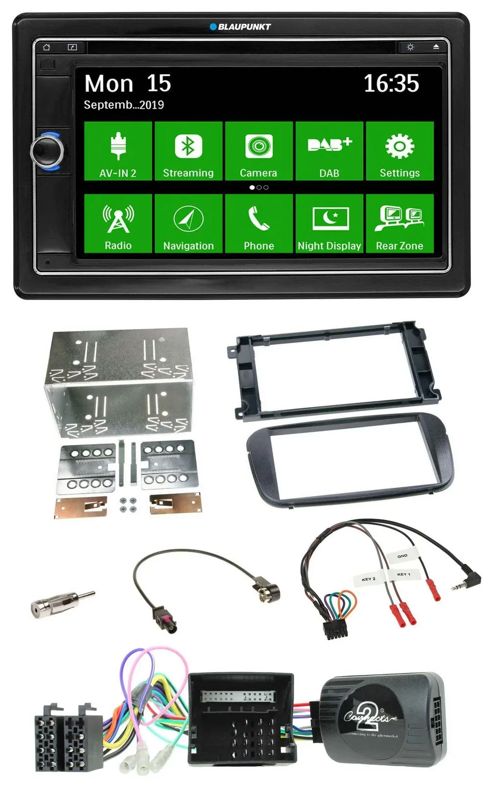 Blaupunkt Bluetooth 2DIN Lenkrad DAB USB TMC Navigation für Ford S-Max Mondeo Pr