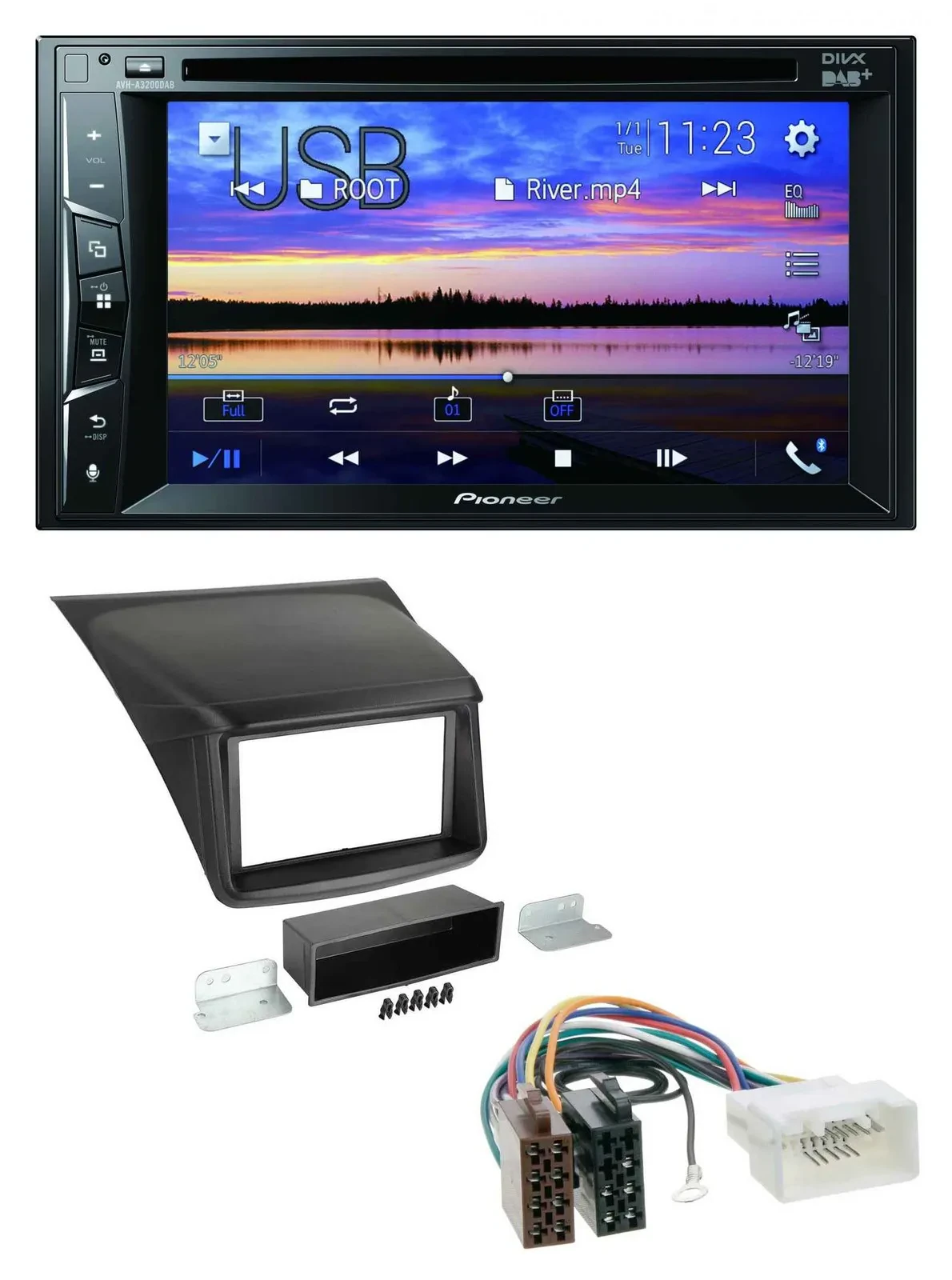 Pioneer Bluetooth 2DIN USB DVD DAB MP3 Autoradio für Mitsubishi L200 2006-2015