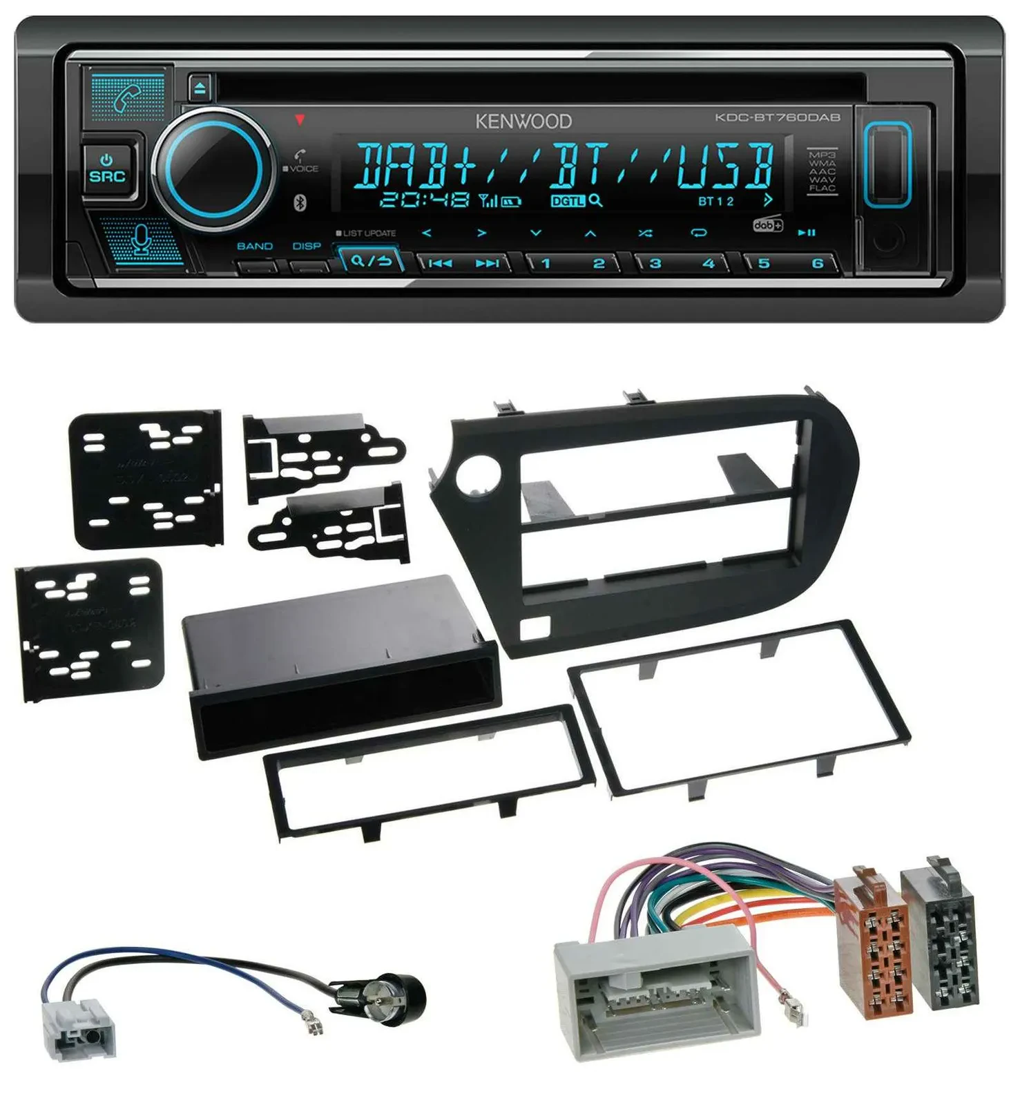 Kenwood MP3 Bluetooth DAB USB CD Autoradio für Honda Insight (ZE2, 2009-2013)
