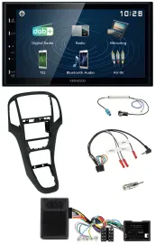 Kenwood 2DIN Bluetooth Lenkrad USB DAB Autoradio für Opel Astra ab 09 Perlschwar