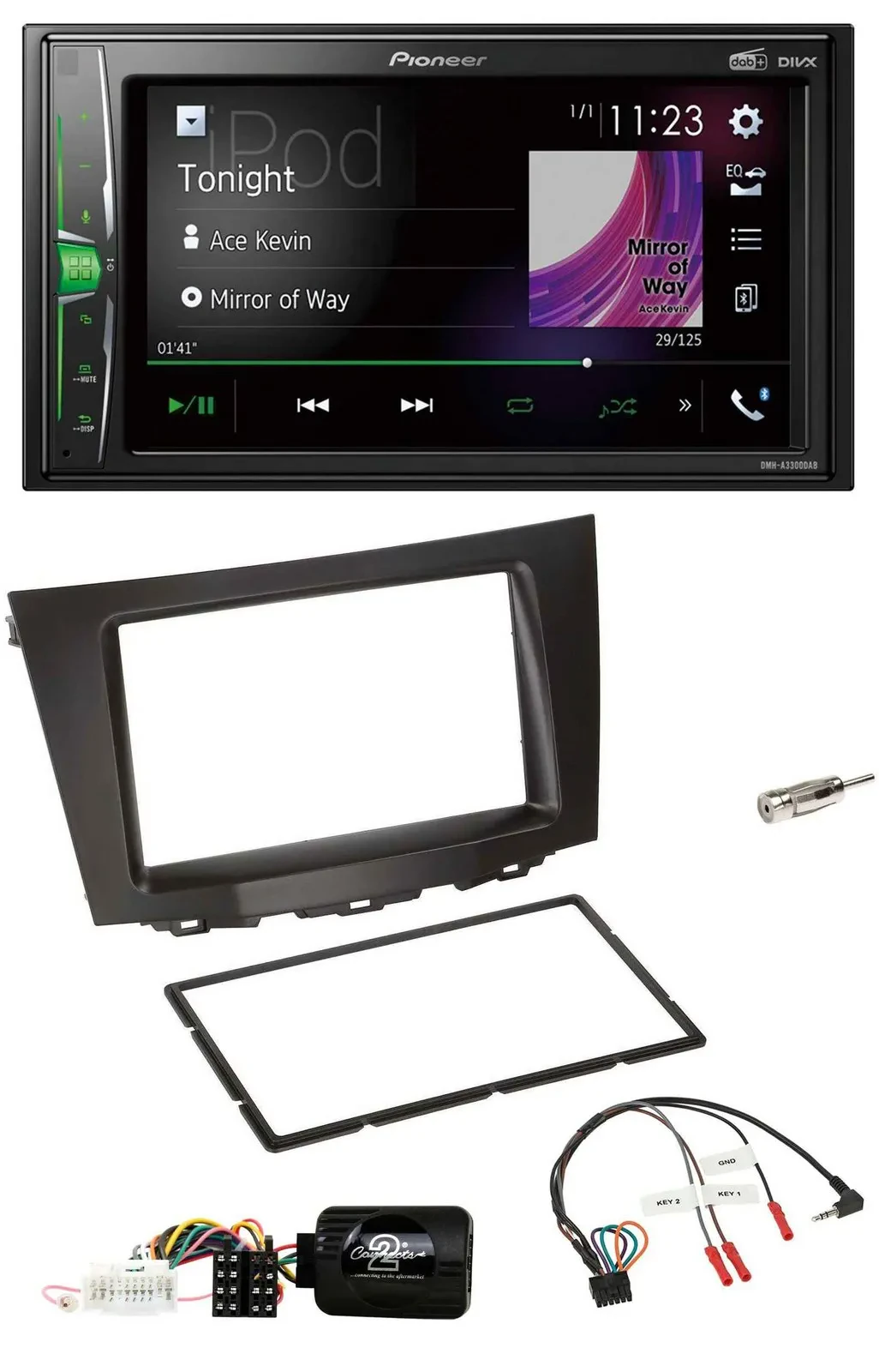 Автомагнитола для Suzuki Kizashi Pioneer 2-DIN DAB, USB, Bluetooth