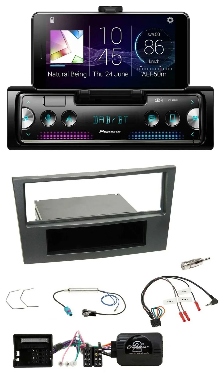 Автомагнитола для Opel Antara, Astra H, Zafira B Pioneer USB, Bluetooth, DAB, поддержка управления на руле