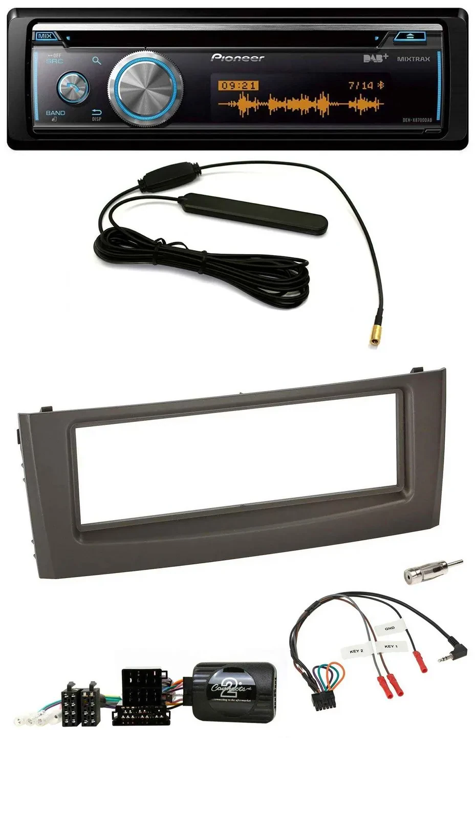 Pioneer CD USB Bluetooth DAB Lenkrad Autoradio für Fiat Grande Punto 06-10 schwa