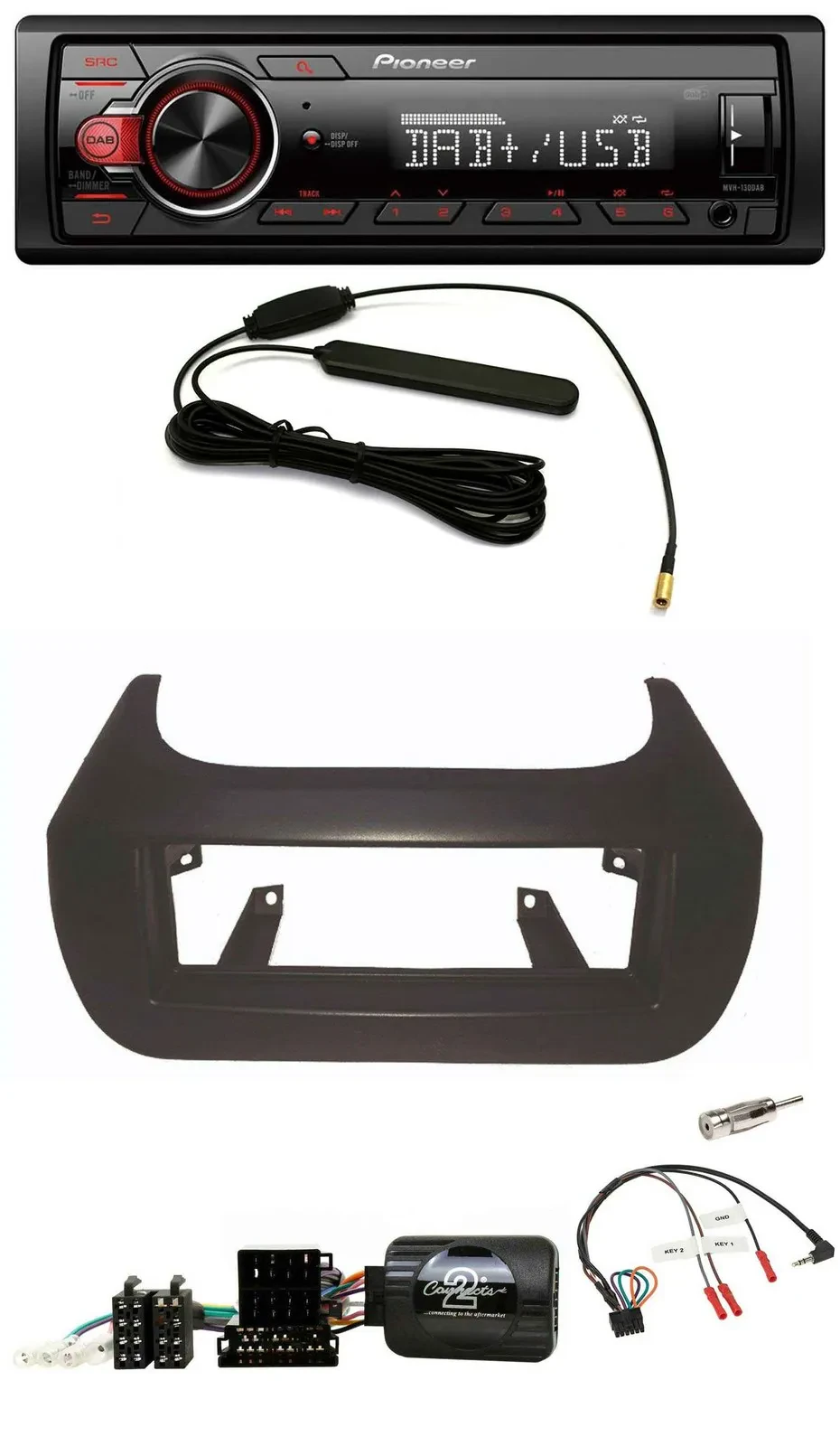 Автомагнитола для Citroen Nemo / Fiat Fiorino / Peugeot Pioneer 1-DIN MP3 DAB USB, поддержка кнопок на руле