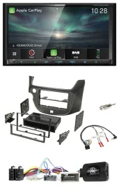Kenwood Bluetooth USB 2DIN Lenkrad TMC DAB Navigation für Honda Jazz ab 14 dunke