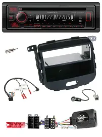 Kenwood Lenkrad CD USB Bluetooth DAB Autoradio für Hyundai i10 09-13 schwarz Rub