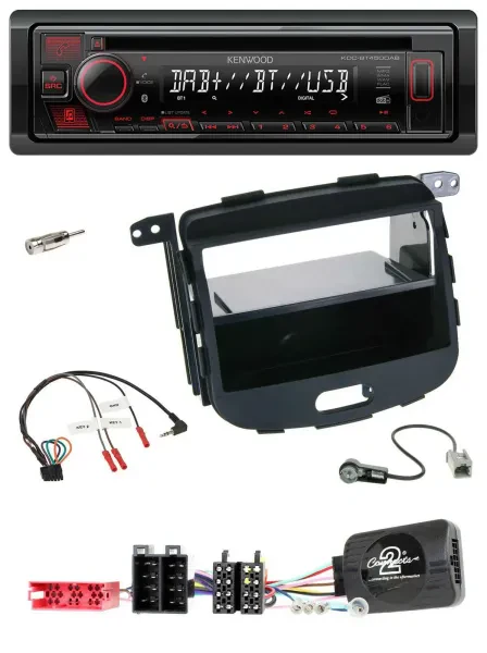 Kenwood Lenkrad CD USB Bluetooth DAB Autoradio für Hyundai i10 09-13 schwarz Rub