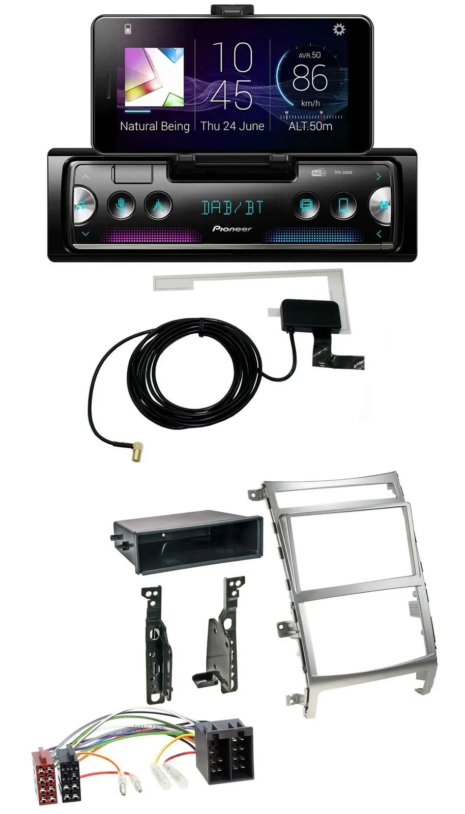 Автомагнитола для Hyundai ix55 (2009–2012) Pioneer DAB, Bluetooth, MP3, USB, серебристая