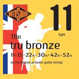 Струны для акустической гитары Rotosound TB11 11-52, бронза