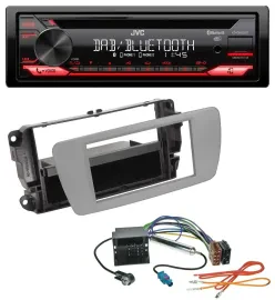 JVC CD DAB USB Bluetooth MP3 Autoradio für Seat Ibiza (ab 08) - dublingrau