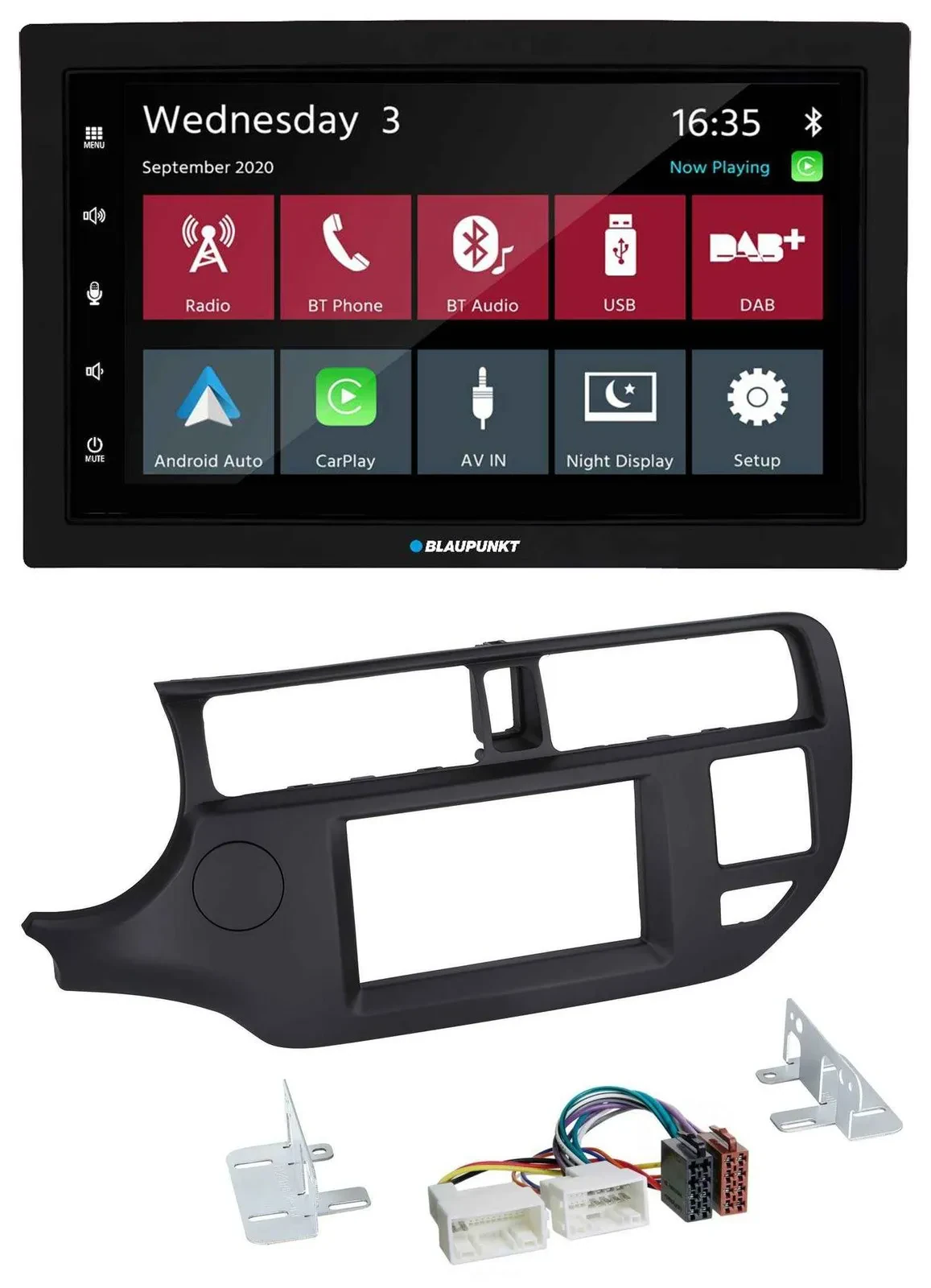 Blaupunkt 2DIN MP3 USB Bluetooth DAB Autoradio für Kia Rio 11-14 UB schwarz