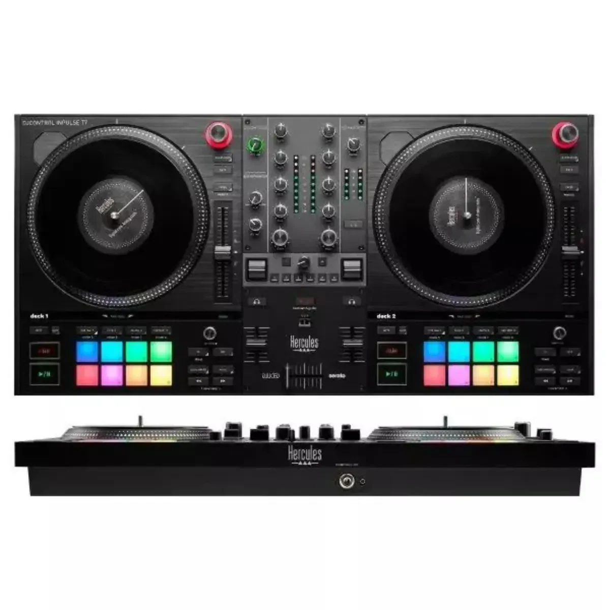 Б/У DJ-контроллер Hercules DJControl Inpulse T7 2-канальный, с моторизованными джогами, черный