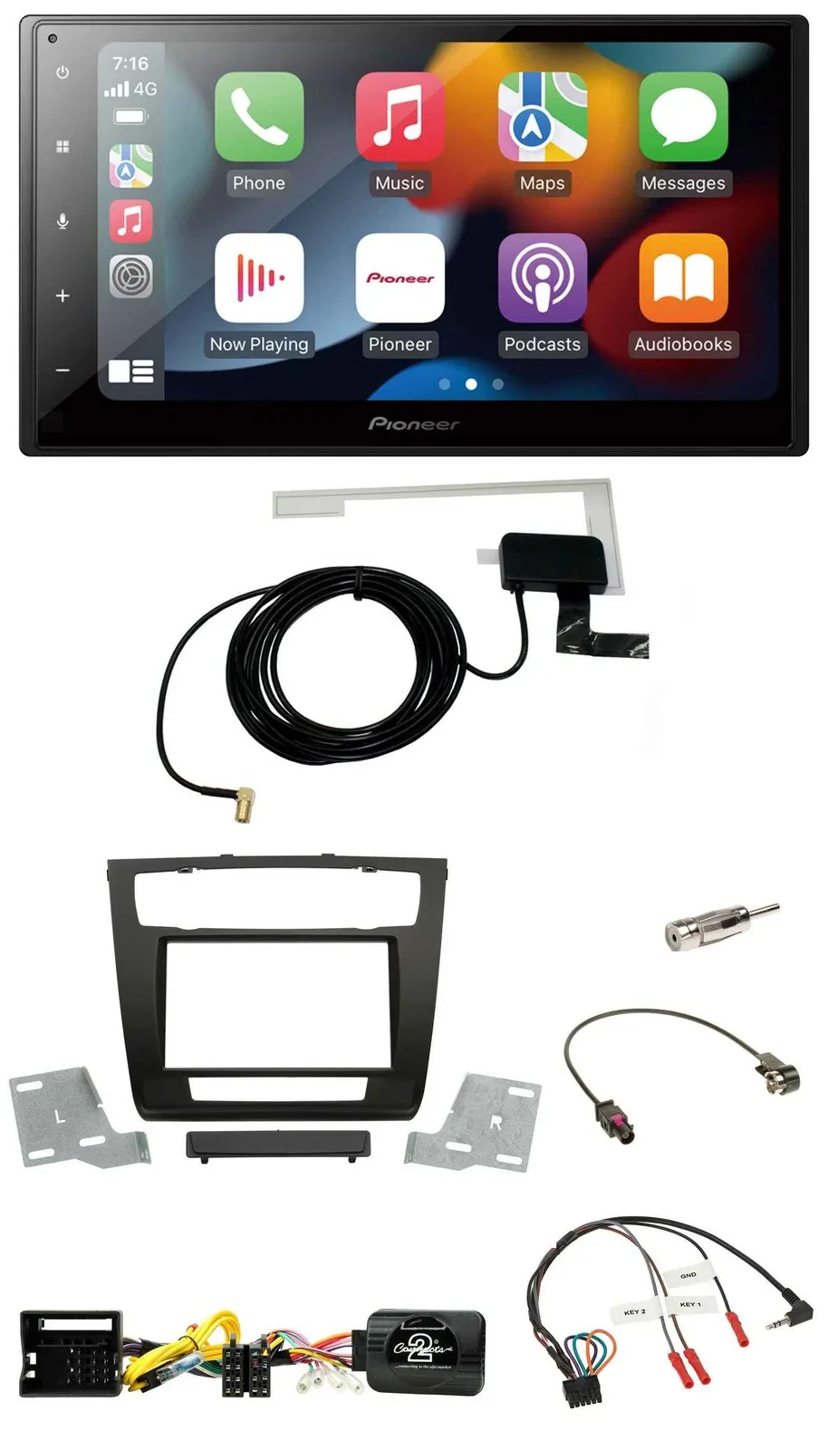 Автомагнитола для BMW 1 Series (E81/E82) Pioneer 2DIN, Bluetooth, USB, DAB, автоматический климат-контроль