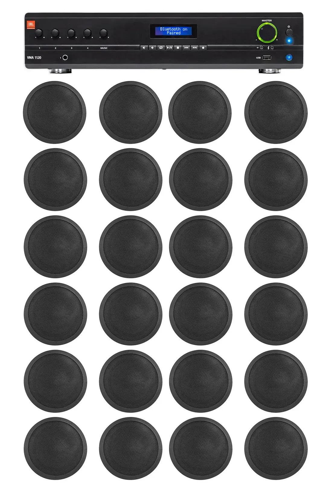 Потолочная акустика JBL CCL5T Black с усилителем (24 штуки)