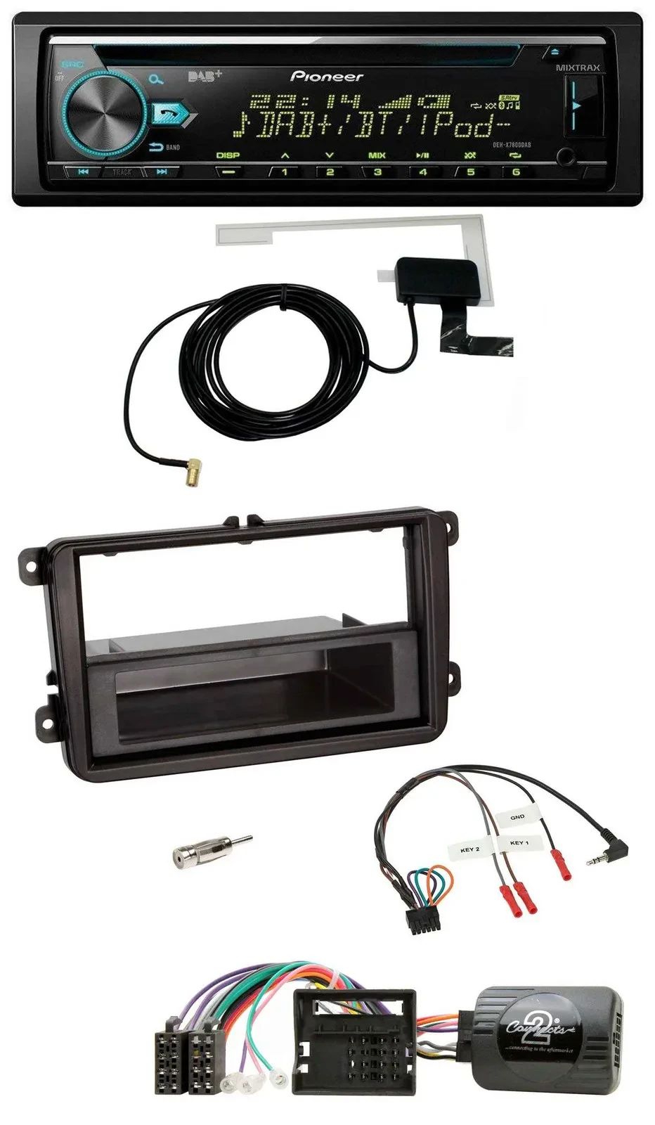 Автомагнитола Pioneer CD/USB/DAB MP3 для Skoda Fabia 5J (2007–2014)