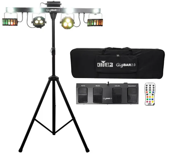 Chauvet GigBar 2.0 DMX LED 4-In-1 Light FX Bar w/Tripod+Footswitch+Remote+Bag