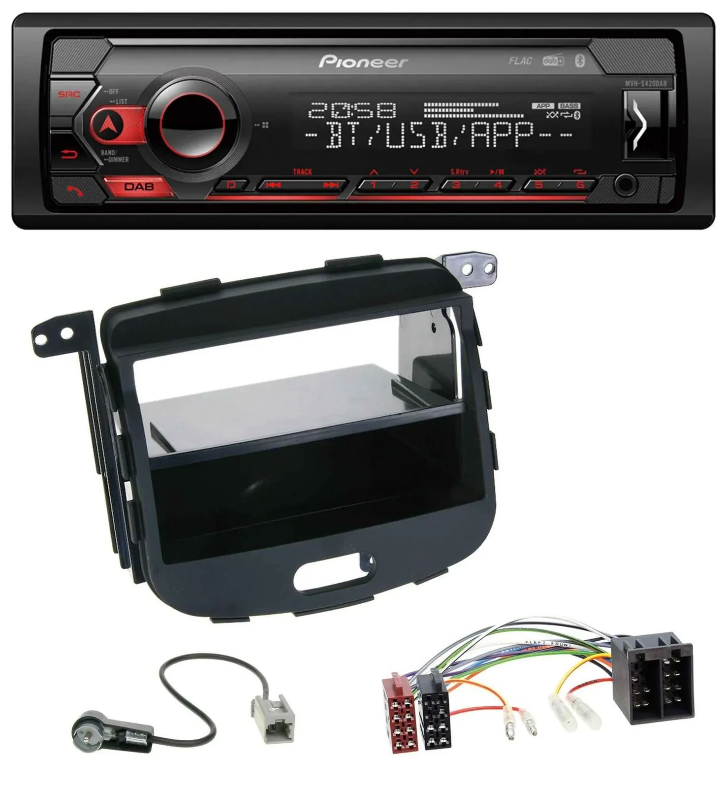 Pioneer MP3 USB DAB Bluetooth Autoradio für Hyundai i10 2008-2013 Rubber Touch
