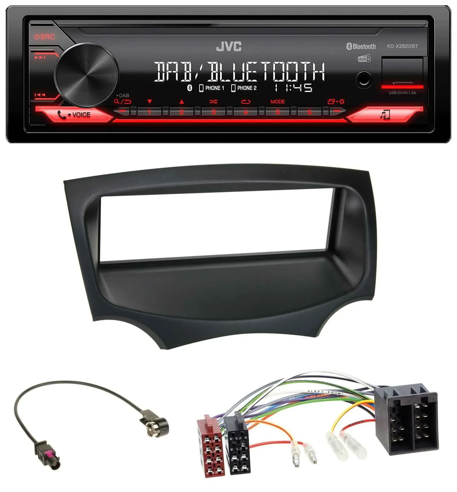 JVC Bluetooth USB DAB MP3 Autoradio für Ford Ka (RU8, ab 2008)